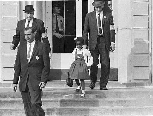 Ruby Bridges escorted to school by US Marshals