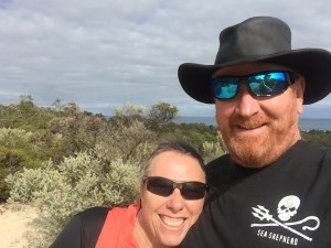 The great ocean views make you smile at Bold Park (Rottnest Island in background)