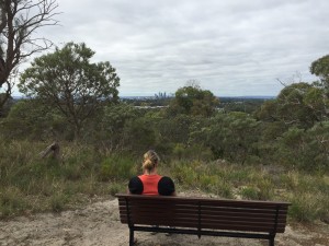 Jo takes in the magnificent view of Perth