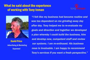 Testimonial for Tony Inman by David Price