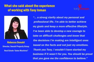 Testimonial for Tony Inman by Rebecca Donald